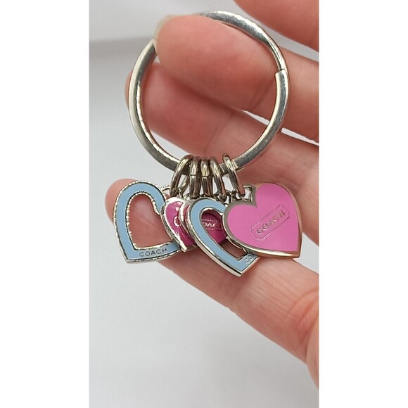 Coach Key Ring with 5 heart charms - Picture 3 of 8